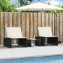 Tumbonas con mesita 2 unidades ratán sintético negro de , Tumbonas - Ref: Foro24-368422, Precio: 182,96 €, Descuento: %