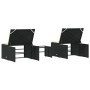 Tumbonas con mesita 2 unidades ratán sintético negro de , Tumbonas - Ref: Foro24-368422, Precio: 182,96 €, Descuento: %
