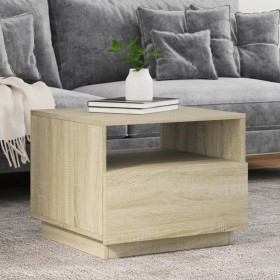Mesa de centro con luces LED roble Sonoma 50x49x40 cm de , Mesas de centro - Ref: Foro24-839828, Precio: 69,18 €, Descuento: %