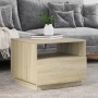 Mesa de centro con luces LED roble Sonoma 50x49x40 cm de , Mesas de centro - Ref: Foro24-839828, Precio: 69,18 €, Descuento: %