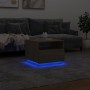 Mesa de centro con luces LED roble Sonoma 50x49x40 cm de , Mesas de centro - Ref: Foro24-839828, Precio: 69,18 €, Descuento: %