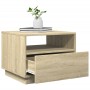 Mesa de centro con luces LED roble Sonoma 50x49x40 cm de , Mesas de centro - Ref: Foro24-839828, Precio: 69,18 €, Descuento: %
