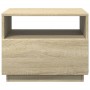 Mesa de centro con luces LED roble Sonoma 50x49x40 cm de , Mesas de centro - Ref: Foro24-839828, Precio: 69,18 €, Descuento: %