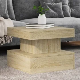 Mesa de centro con luces LED roble Sonoma 50x50x40 cm de , Mesas de centro - Ref: Foro24-839842, Precio: 62,24 €, Descuento: %