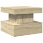 Mesa de centro con luces LED roble Sonoma 50x50x40 cm de , Mesas de centro - Ref: Foro24-839842, Precio: 63,49 €, Descuento: %