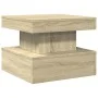Mesa de centro con luces LED roble Sonoma 50x50x40 cm de , Mesas de centro - Ref: Foro24-839842, Precio: 62,24 €, Descuento: %