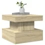 Mesa de centro con luces LED roble Sonoma 50x50x40 cm de , Mesas de centro - Ref: Foro24-839842, Precio: 62,24 €, Descuento: %