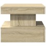 Mesa de centro con luces LED roble Sonoma 50x50x40 cm de , Mesas de centro - Ref: Foro24-839842, Precio: 63,49 €, Descuento: %