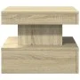 Mesa de centro con luces LED roble Sonoma 50x50x40 cm de , Mesas de centro - Ref: Foro24-839842, Precio: 62,24 €, Descuento: %