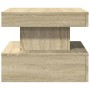 Mesa de centro con luces LED roble Sonoma 50x50x40 cm de , Mesas de centro - Ref: Foro24-839842, Precio: 63,49 €, Descuento: %
