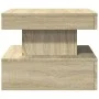 Mesa de centro con luces LED roble Sonoma 50x50x40 cm de , Mesas de centro - Ref: Foro24-839842, Precio: 62,24 €, Descuento: %
