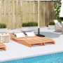 Tumbonas madera maciza de pino marrón 2 uds 205x60x31,5 cm de , Tumbonas - Ref: Foro24-844651, Precio: 172,43 €, Descuento: %