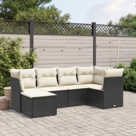 Set de sofás de jardín 6 piezas y cojines ratán sintético negro de , Conjuntos de jardín - Ref: Foro24-3263172, Precio: 365,2...