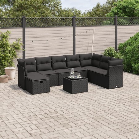 Set de sofás de jardín 8 piezas y cojines ratán sintético negro de , Conjuntos de jardín - Ref: Foro24-3263281, Precio: 554,4...