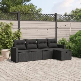 Set de muebles de jardín 5 pzas y cojines ratán sintético negro de , Conjuntos de jardín - Ref: Foro24-3263461, Precio: 312,2...