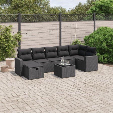Set de sofás de jardín 8 piezas y cojines ratán sintético negro de , Conjuntos de jardín - Ref: Foro24-3263511, Precio: 495,5...