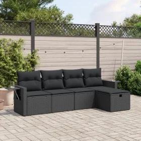 Set de muebles de jardín 5 pzas y cojines ratán sintético negro de , Conjuntos de jardín - Ref: Foro24-3263771, Precio: 327,2...