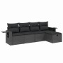 Set de muebles de jardín 5 pzas y cojines ratán sintético negro de , Conjuntos de jardín - Ref: Foro24-3263771, Precio: 315,1...