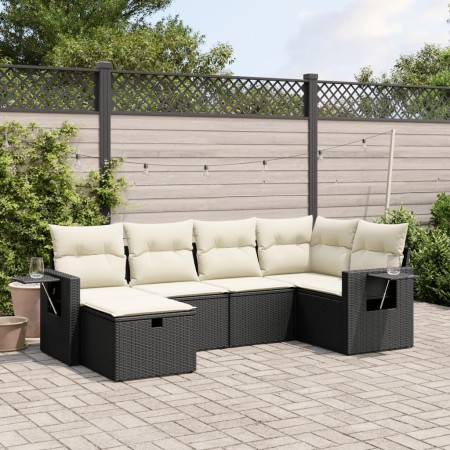 Set de sofás de jardín 6 piezas y cojines ratán sintético negro de , Conjuntos de jardín - Ref: Foro24-3263792, Precio: 364,5...