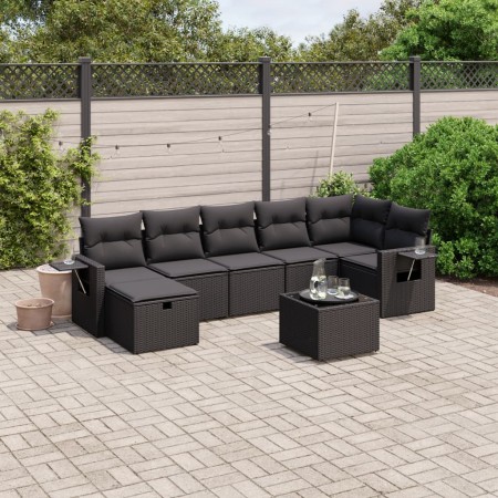 Set de sofás de jardín 8 piezas y cojines ratán sintético negro de , Conjuntos de jardín - Ref: Foro24-3263821, Precio: 499,7...