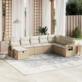 Juego de sofás de jardín con cojines beige 8 pzas ratán PE de , Conjuntos de jardín - Ref: Foro24-3263894, Precio: 527,04 €, ...