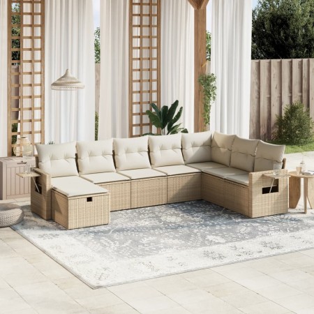 Juego de sofás de jardín con cojines beige 8 pzas ratán PE de , Conjuntos de jardín - Ref: Foro24-3263894, Precio: 527,04 €, ...