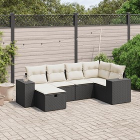Set de sofás de jardín 6 piezas y cojines ratán sintético negro de , Conjuntos de jardín - Ref: Foro24-3264412, Precio: 364,5...