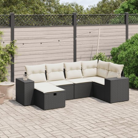 Set de sofás de jardín 6 piezas y cojines ratán sintético negro de , Conjuntos de jardín - Ref: Foro24-3264412, Precio: 364,5...