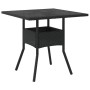 Mesa de jardín superficie de vidrio ratán PE negro 80x80x75 cm de , Mesas de jardín - Ref: Foro24-365521, Precio: 76,99 €, De...