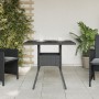 Mesa de jardín superficie de vidrio ratán PE negro 80x80x75 cm de , Mesas de jardín - Ref: Foro24-365521, Precio: 76,99 €, De...