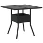 Mesa de jardín superficie de vidrio ratán PE negro 80x80x75 cm de , Mesas de jardín - Ref: Foro24-365521, Precio: 76,99 €, De...