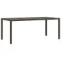 Mesa de jardín superficie de vidrio ratán PE marrón 190x90x75cm de , Mesas de jardín - Ref: Foro24-365540, Precio: 190,97 €, ...