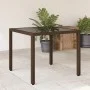 Garden table glass surface PE rattan brown 90x90x75 cm by , Garden tables - Ref: Foro24-365528, Price: 111,70 €, Discount: %