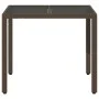 Garden table glass surface PE rattan brown 90x90x75 cm by , Garden tables - Ref: Foro24-365528, Price: 111,70 €, Discount: %