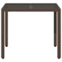 Mesa de jardín superficie de vidrio ratán PE marrón 90x90x75 cm de , Mesas de jardín - Ref: Foro24-365528, Precio: 99,57 €, D...