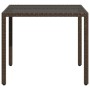 Mesa de jardín superficie de vidrio ratán PE marrón 90x90x75 cm de , Mesas de jardín - Ref: Foro24-365528, Precio: 99,57 €, D...