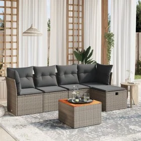 Set de muebles de jardín 6 pzas y cojines ratán sintético gris de , Conjuntos de jardín - Ref: Foro24-3264714, Precio: 322,48...