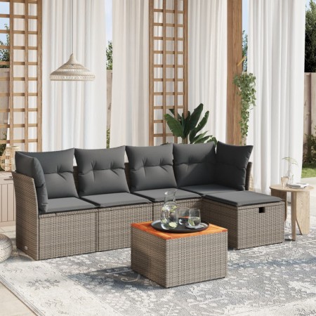 Set de muebles de jardín 6 pzas y cojines ratán sintético gris de , Conjuntos de jardín - Ref: Foro24-3264714, Precio: 318,82...
