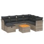 Set de sofás de jardín 8 pzas y cojines ratán sintético gris de , Conjuntos de jardín - Ref: Foro24-3264742, Precio: 445,95 €...