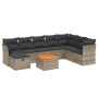 Set de muebles de jardín 9 pzas y cojines ratán sintético gris de , Conjuntos de jardín - Ref: Foro24-3264763, Precio: 510,10...