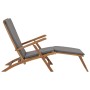 Tumbona con cojín gris oscuro madera maciza de teca de vidaXL, Tumbonas - Ref: Foro24-47409, Precio: 260,22 €, Descuento: %