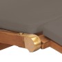 Tumbona con cojín gris oscuro madera maciza de teca de vidaXL, Tumbonas - Ref: Foro24-47409, Precio: 260,22 €, Descuento: %