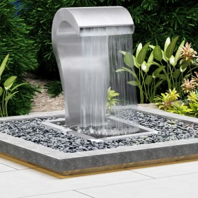Cascada de jardín acero inoxidable plateado 52,4x34,2x82 cm de vidaXL, Fuentes y cascadas - Ref: Foro24-48093, Precio: 451,40...
