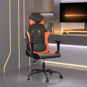 Black and orange synthetic leather massage gaming chair by , Gaming chairs - Ref: Foro24-345405, Price: 108,11 €, Discount: %