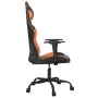 Silla gaming de masaje cuero sintético negro y naranja de , Sillones para videojuegos - Ref: Foro24-345405, Precio: 108,11 €,...