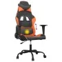 Silla gaming de masaje cuero sintético negro y naranja de , Sillones para videojuegos - Ref: Foro24-345405, Precio: 108,11 €,...