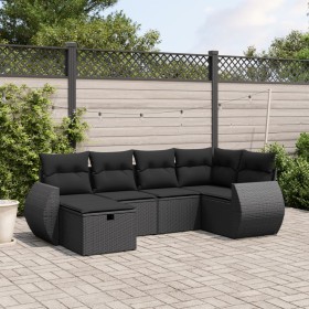 Set de sofás de jardín 6 piezas y cojines ratán sintético negro de , Conjuntos de jardín - Ref: Foro24-3264101, Precio: 403,0...