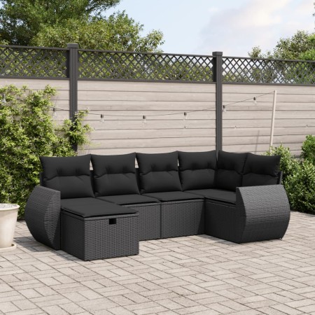 Set de sofás de jardín 6 piezas y cojines ratán sintético negro de , Conjuntos de jardín - Ref: Foro24-3264101, Precio: 403,0...