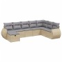 Juego de sofás jardín con cojines beige mezcla 8 pzas ratán PE de , Conjuntos de jardín - Ref: Foro24-3264205, Precio: 490,57...