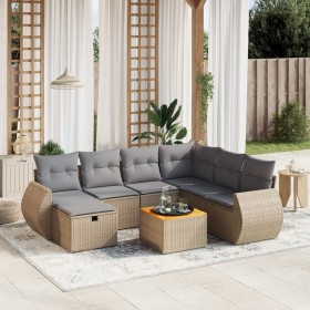 Juego de sofás jardín con cojines beige mezcla 8 pzas ratán PE de , Conjuntos de jardín - Ref: Foro24-3265077, Precio: 498,39...